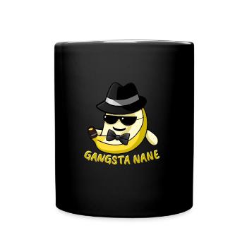 Süße Kawaii Gangster Mafia Banane mit Spruch - Tasse einfarbig - Schwarz - Vorne