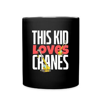Ce gamin aime les grues drôle de construction lourde - Mug uni - noir - Devant
