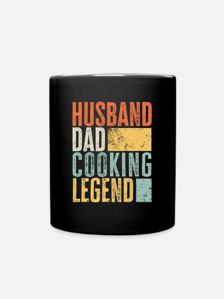 Mari Papa Légende de la cuisine Meilleur Père Rétro - Mug uni - noir
