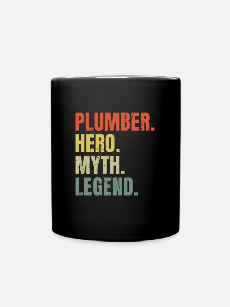 Lustiger Klempner Held Mythos Legende Bester Job Klempner - Tasse einfarbig - Schwarz