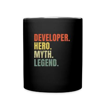 Funny Developer Hero Myth Legend Best Job - Full Colour Mug - black - Front