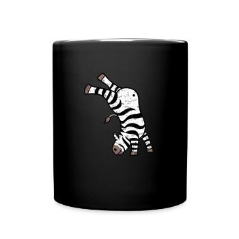 Kawaii Zebra Handstand Design - Tasse einfarbig - Schwarz - Vorne