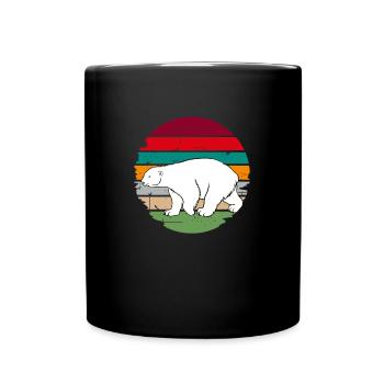 Polar Bear Vintage Love Winter Pajama Noël Vacances - Mug uni - noir - Devant