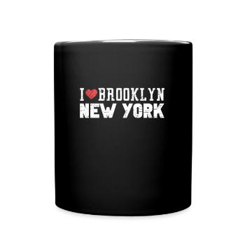 Brooklyn New York Love I Heart Brooklyn NY - Full Colour Mug - black - Front