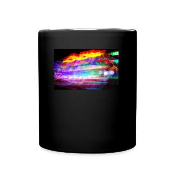 Lumière abstraite colorée - parc d'attraction nuit - Mug uni - noir - Devant