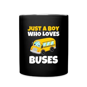 Juste un garçon qui aime les bus Anniversaire Yellow School - Mug uni - noir - Devant