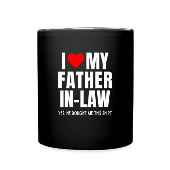 J’aime mon beau-père drôle de favori pour son fils - Mug uni - noir - Devant