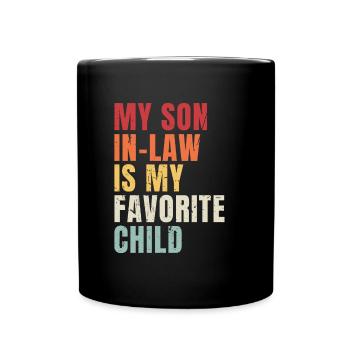 Mon gendre est ma famille drôle d’enfant préférée - Mug uni - noir - Devant
