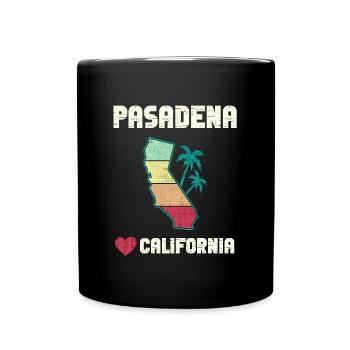 Retro Love Pasadena California CA Cali Vintage - Full Colour Mug - black - Front