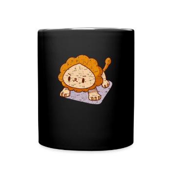 Lion Push-ups Kawaii Strenuous Strong - Full Colour Mug - black - Front