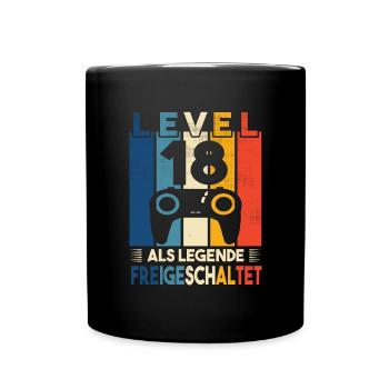 18. Geburtstag Gamer - Tasse einfarbig - Schwarz - Vorne