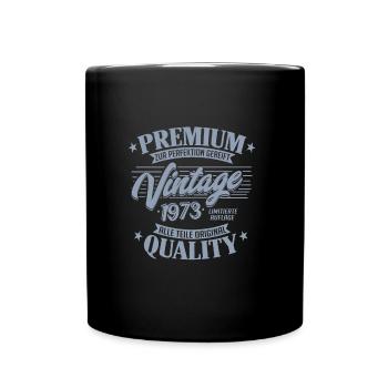 Vintage 1973 Geburtstag Sprüche "Limitierte - Tasse einfarbig - Schwarz - Vorne