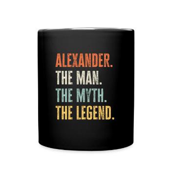 Alexander The Best, Man Myth Legend, Funny Best - Full Colour Mug - black - Front