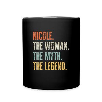 Nicole The Best, Woman Myth Legend, Funny Best - Full Colour Mug - black - Front