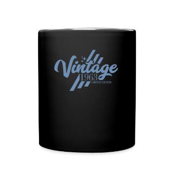 Jahrgang 1963 Geburtstag Vintage Sprüche - Tasse einfarbig - Schwarz - Vorne