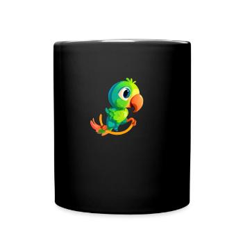 Bird seesaw parrot green - Full Colour Mug - black - Front