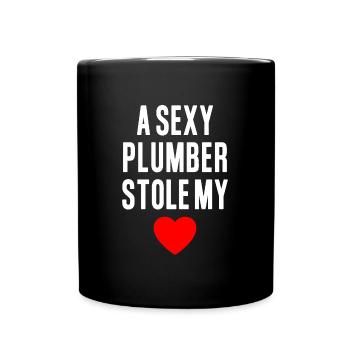 Plombier Femme Petite amie Drôle Un plombier sexy Étole - Mug uni - noir - Devant