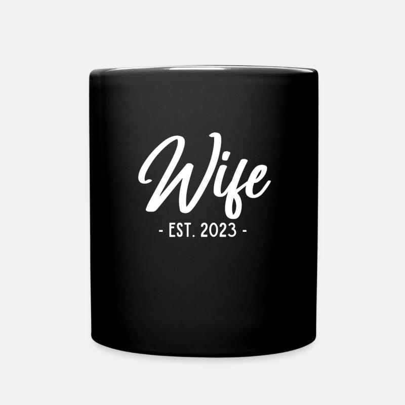 Ehefrau EST 2023 Flitterwochen Hochzeit Matching Getting - Tasse einfarbig - Schwarz