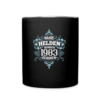 Wahre Helden wurden 1983 geboren - Tasse einfarbig - Schwarz - Vorne