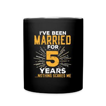 5th Wedding Anniversary Funny Couples Married Gift - Full Colour Mug - black - Front