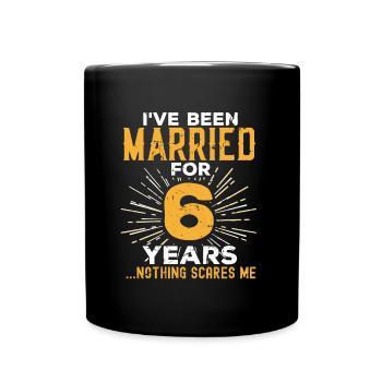 6. Hochzeitstag Lustige Paare Ehegeschenk - Tasse einfarbig - Schwarz - Vorne