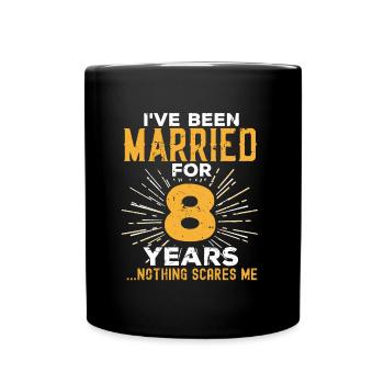 8. Hochzeitstag Lustige Paare Ehegeschenk - Tasse einfarbig - Schwarz - Vorne