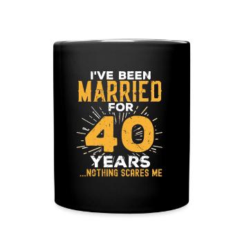 40th Wedding Anniversary Funny Couples Married - Full Colour Mug - black - Front