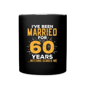 60. Hochzeitstag Lustige Paare verheiratet - Tasse einfarbig - Schwarz - Vorne