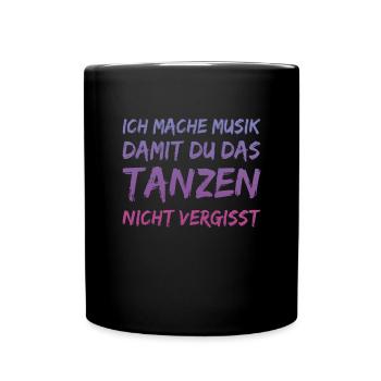 Disco Discjockey Musik selber machen - Tasse einfarbig - Schwarz - Vorne