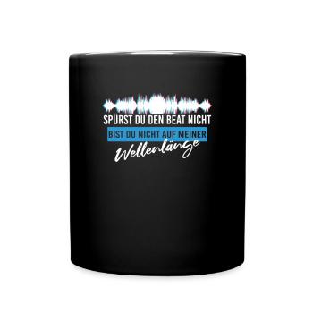 Elektro Musik Wellenlänge - Tasse einfarbig - Schwarz - Vorne