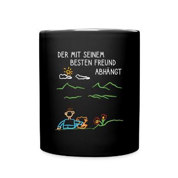 Old English Bulldog mein bester Freund - Tasse einfarbig - Schwarz - Vorne