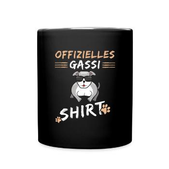 Old English Bulldog Gassi Outfit - Tasse einfarbig - Schwarz - Vorne