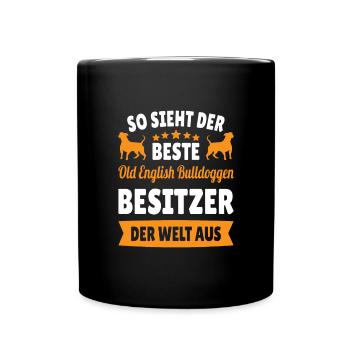 Beste Old English Bulldoggen Besitzer - Tasse einfarbig - Schwarz - Vorne
