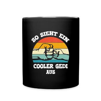So sieht ein cooler Gedi aus Wöd Gedi Patenonkel - Tasse einfarbig - Schwarz - Vorne