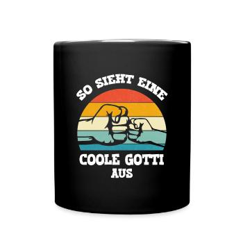 So sieht eine coole Gotti aus Patentante Schweiz - Tasse einfarbig - Schwarz - Vorne
