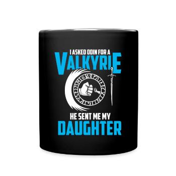 Walküre Wikinger Nord Vater Tochter Baby Valkyrie - Tasse einfarbig - Schwarz - Vorne