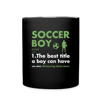 Sport Boy Definition Soccer - Tasse einfarbig - Schwarz - Vorne