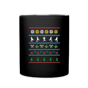 Sport X-Mas Christmas Kickball - Tasse einfarbig - Schwarz - Vorne