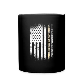 Labrador Retriever Us Flag - Full Colour Mug - black - Front