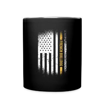 French Bulldog Us Flag - Full Colour Mug - black - Front