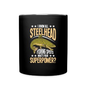 Steelhead Fishing Essentials Fishing Rod Fisherman - Mug uni - noir - Devant