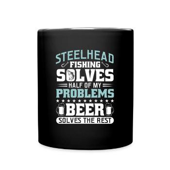 Steelhead Fishing Bière à boire Pêcheur Pêcheur - Mug uni - noir - Devant