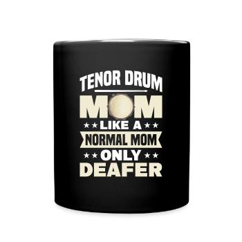 Tambour ténor Maman Fanfare Fête des mères Batteur - Mug uni - noir - Devant