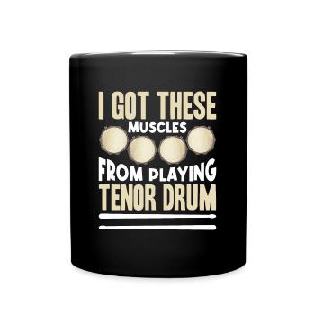 Batterie ténor Percussion Fanfare Tambour ténor - Mug uni - noir - Devant