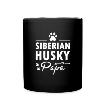 Papa Husky sibérien - Mug uni - noir - Devant