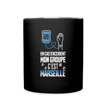 Cadeau pour supporter de marseille marseillais - Mug uni - noir - Devant