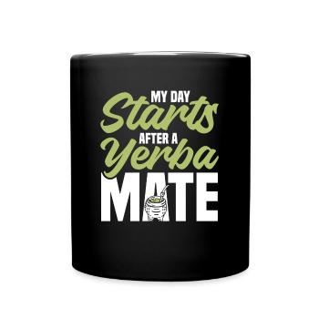 Yerba Mate Teeliebhaber Argentinischer Liebhaber Yerba Mate - Tasse einfarbig - Schwarz - Vorne
