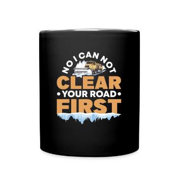 Schneepflug Fahren Essentials Schneepflug LKW - Tasse einfarbig - Schwarz - Vorne