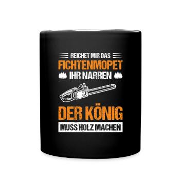 Fichtenmopet Holz machen - Tasse einfarbig - Schwarz - Vorne