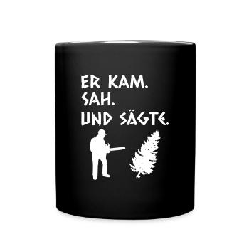 Lustiger Forstwirt Spruch - Tasse einfarbig - Schwarz - Vorne